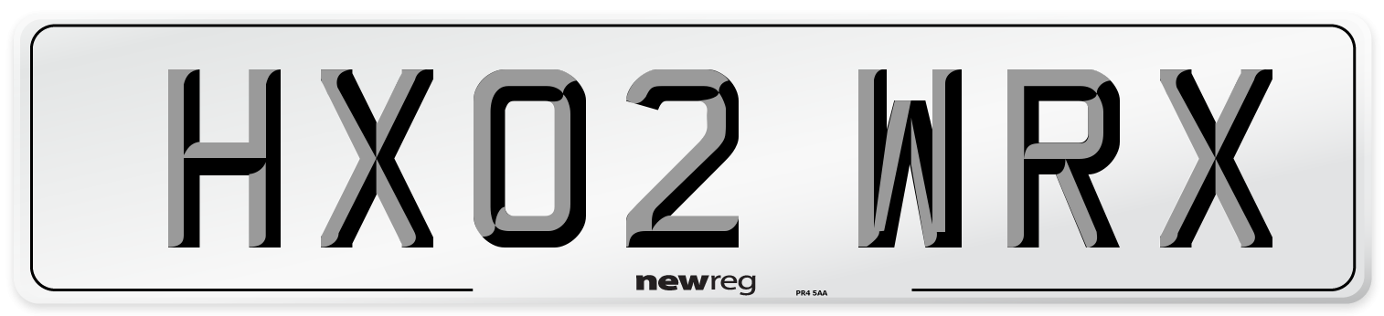 HX02 WRX Number Plate from New Reg